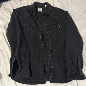 Levi's Men's Black Denim Shirt Jacket